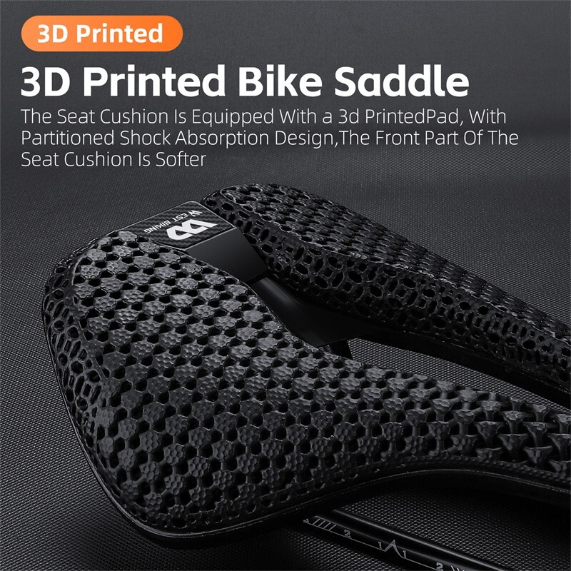 WEST BIKING Hollow Short Nose 3D Printed Bicycle Honeycomb Seat Saddle Cushion