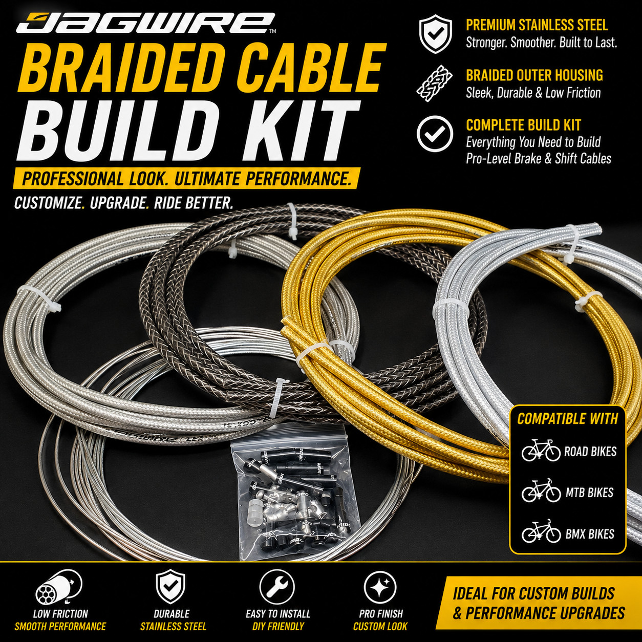 Universal Braided Cable Kit Shift Brake Housing Shimano SRAM Triathlon Road