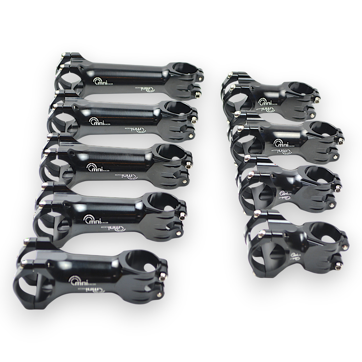 31.8x90mm OMNI Racer WORLDS LIGHTEST RACE-Lite Handlebar Stem & Ti Bolts BLACK