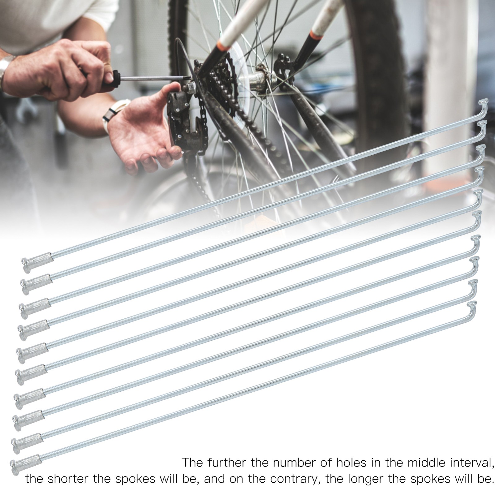 10pcs 13G 2.2mm Bike Spokes Iron Manganese Spokes Tricycle Accessories