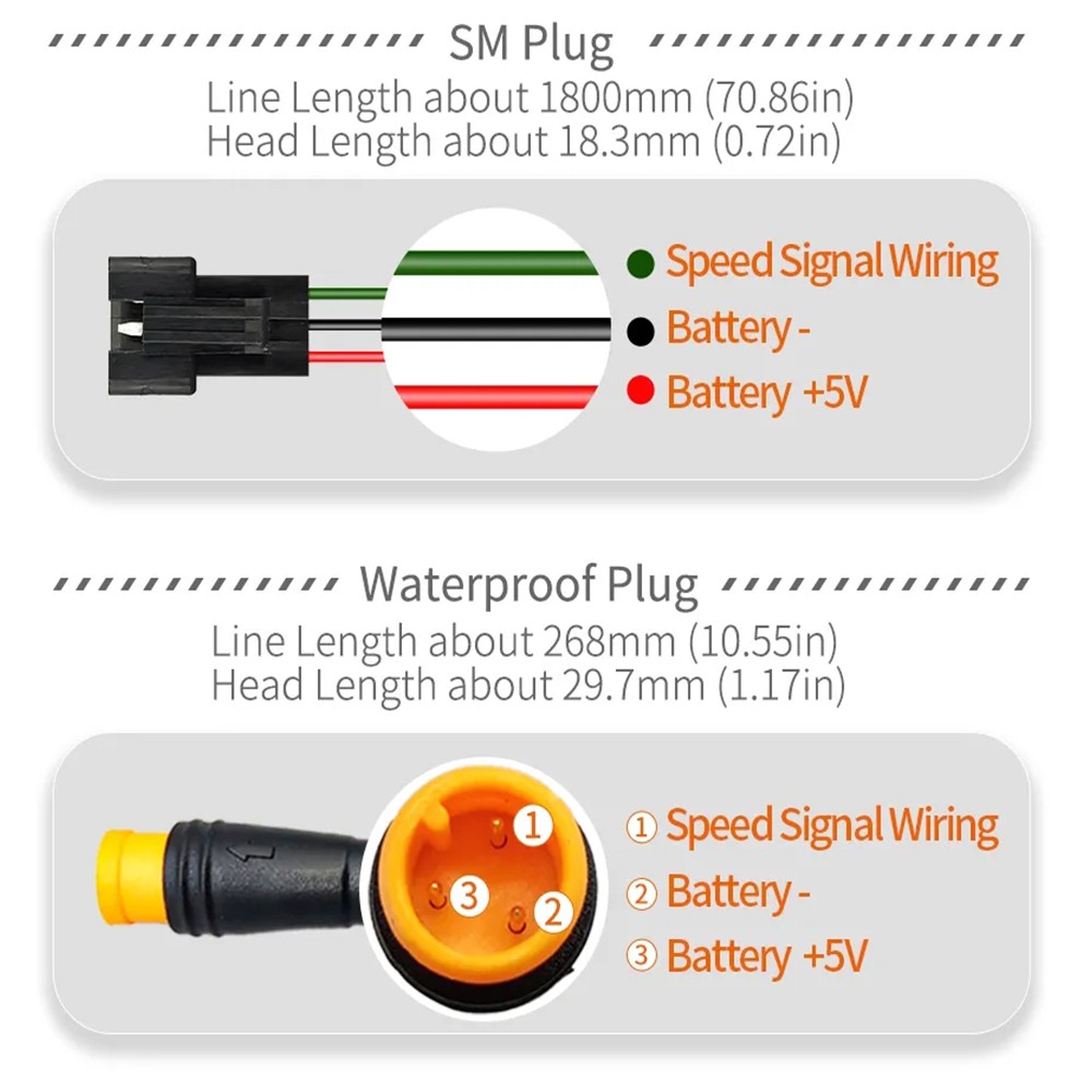 130X Thumb Throttle for Ebike 3-Pin WP/SM Plug Electric Bike Accelerator HAU
