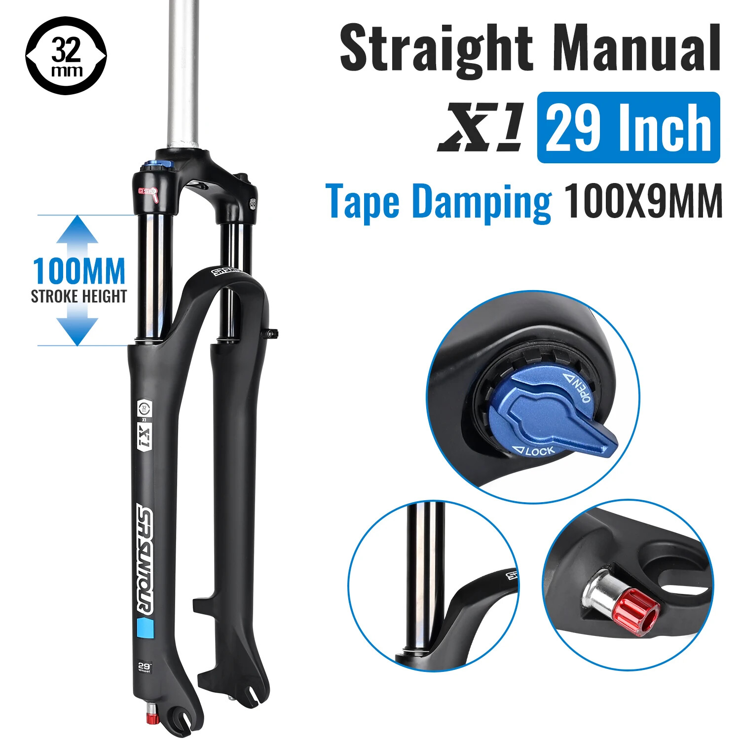 27.5 29″ Mountain Bike Oil Spring Suspension Fork QR BOOST 120MM Travel Froks