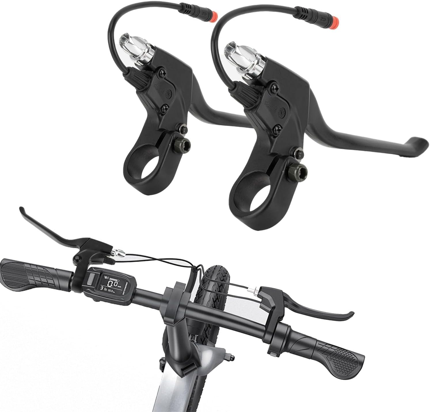 22MM Ebike Brake Lever Electric Bike Brake Handle 2 Wires Left and Right E-Bi…