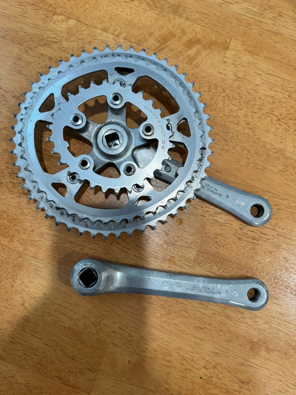 Vintage Shimano FC-B124 BioPace Triple Crankset 170mm Deore Japan Crank Mtb Bike