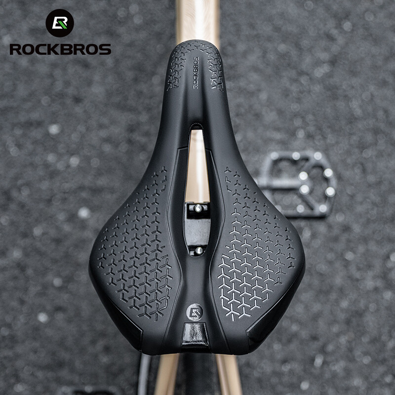 ROCKBROS 2pcs Bike Saddle Seat Soft Comfort Cycling Gel Pad Cushion &Lights