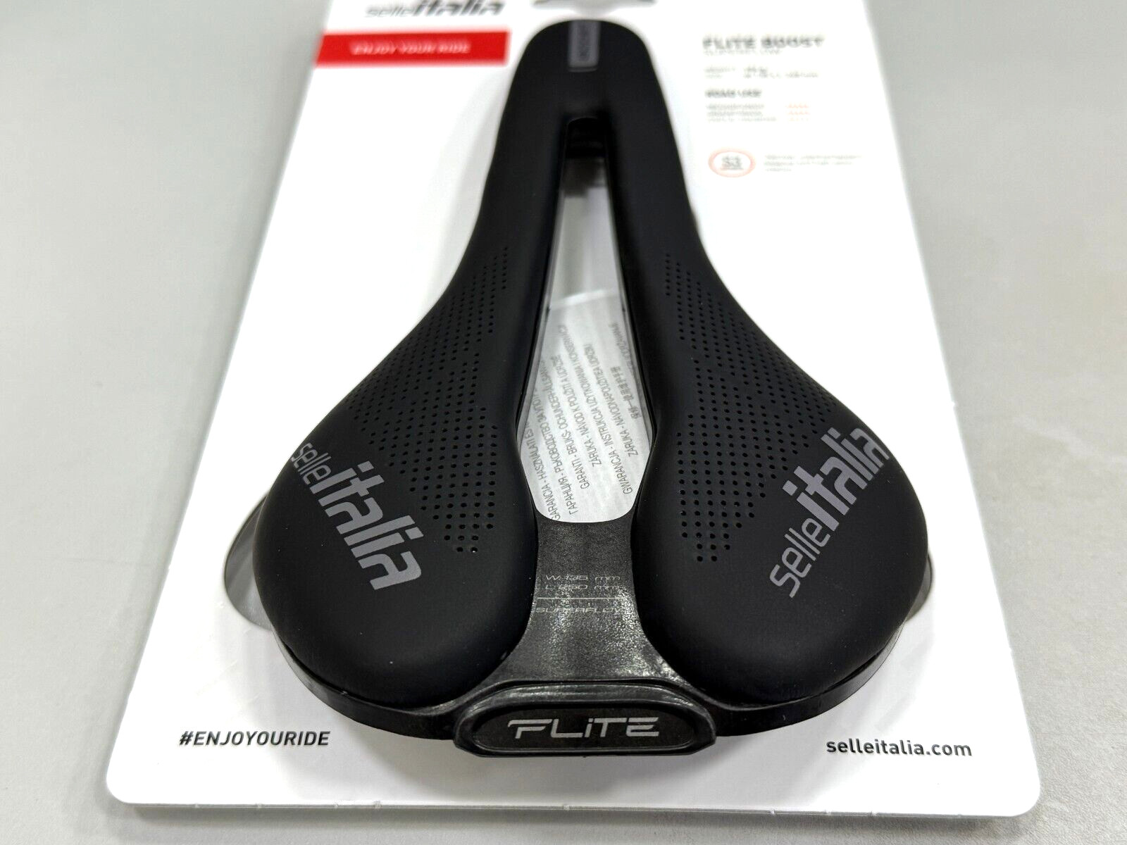 Selle Italia Flite Boost Superflow S3 (135X248mm) Ti316 Rail Saddle (Black)