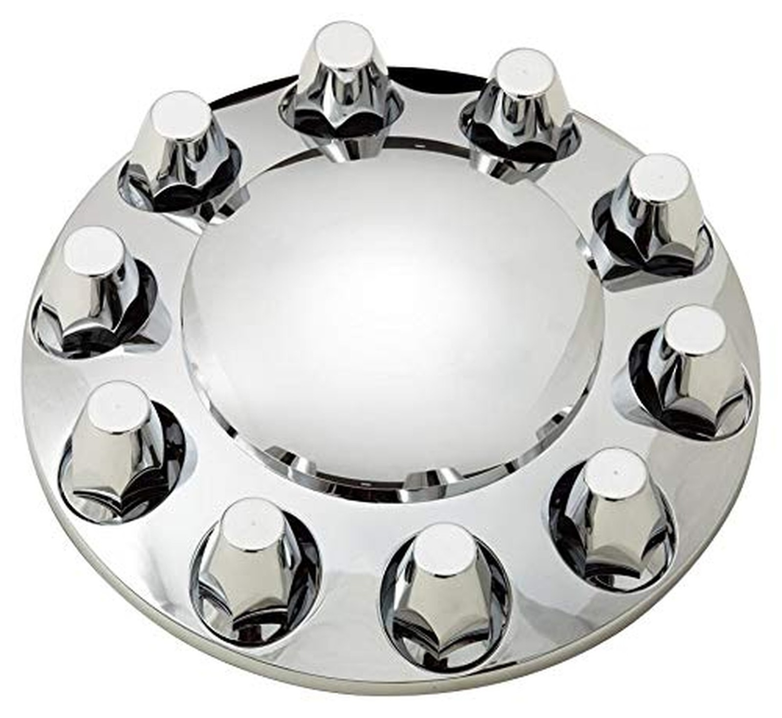 2 Sets of Chrome ABS Front Axle Cover with 33mm Screw-in Nut Cover for Semi T…