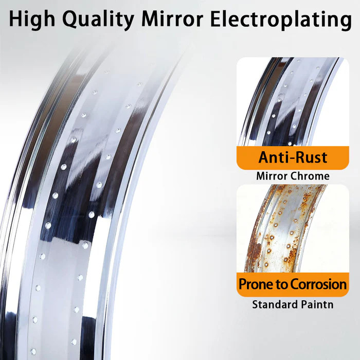 29 inch Bike Rim 3.0 Fat Tires 140 Holes 80mm For Cruiser Bicycle Chrome Alloy