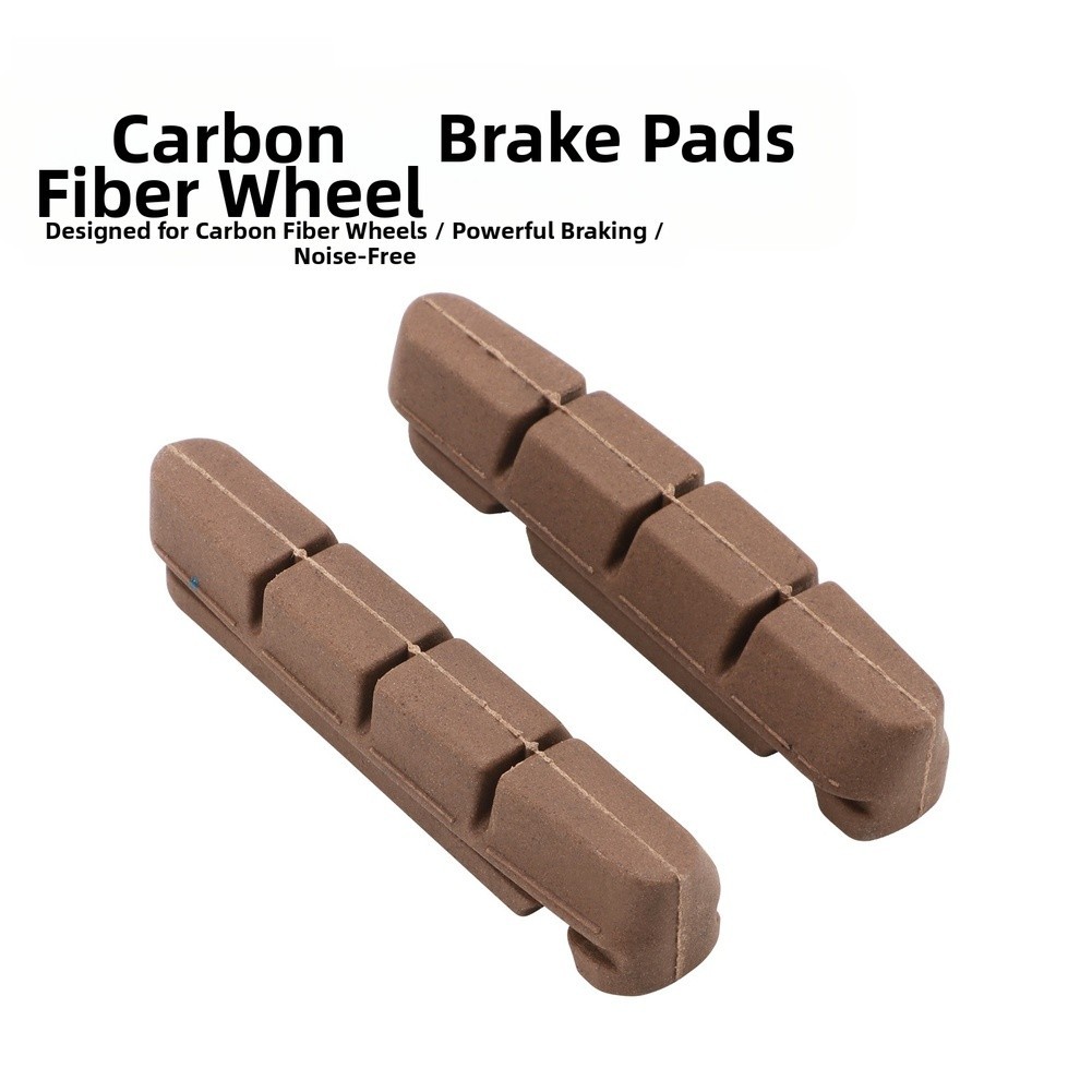 Carbon Fiber Road Bike Brake Pads for Rim Brake V Brake with Mixed Rubber Resin