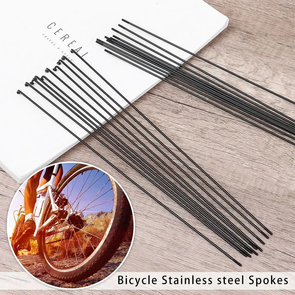 10Sets 14G Bicycle Stainless Steel Spokes with Nipples Outdoor Mountain Road Bik