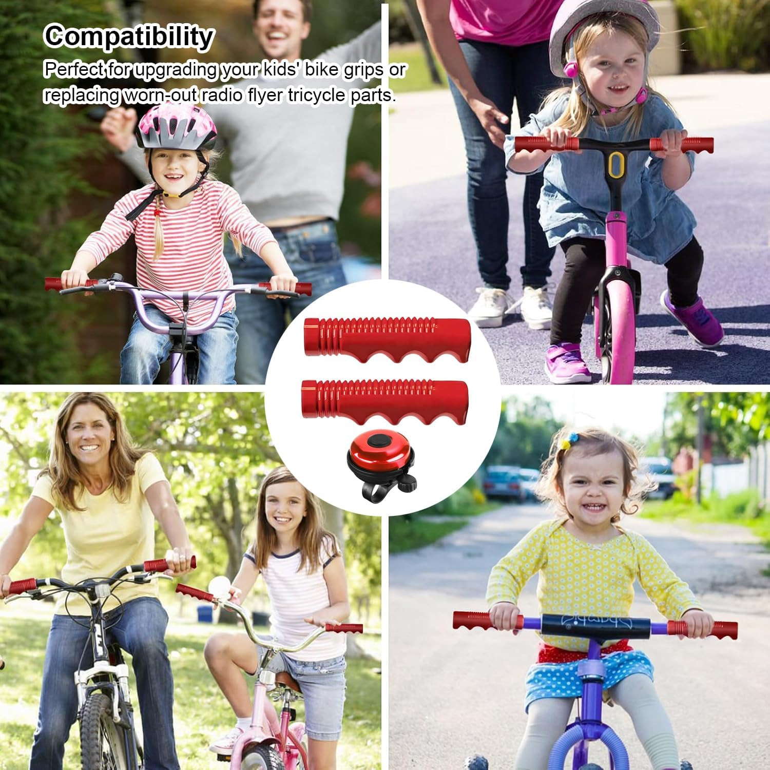 Grips Compatible with Radio Flyer Tricycle, 3/4 Inch Bicycle Grip, Kids