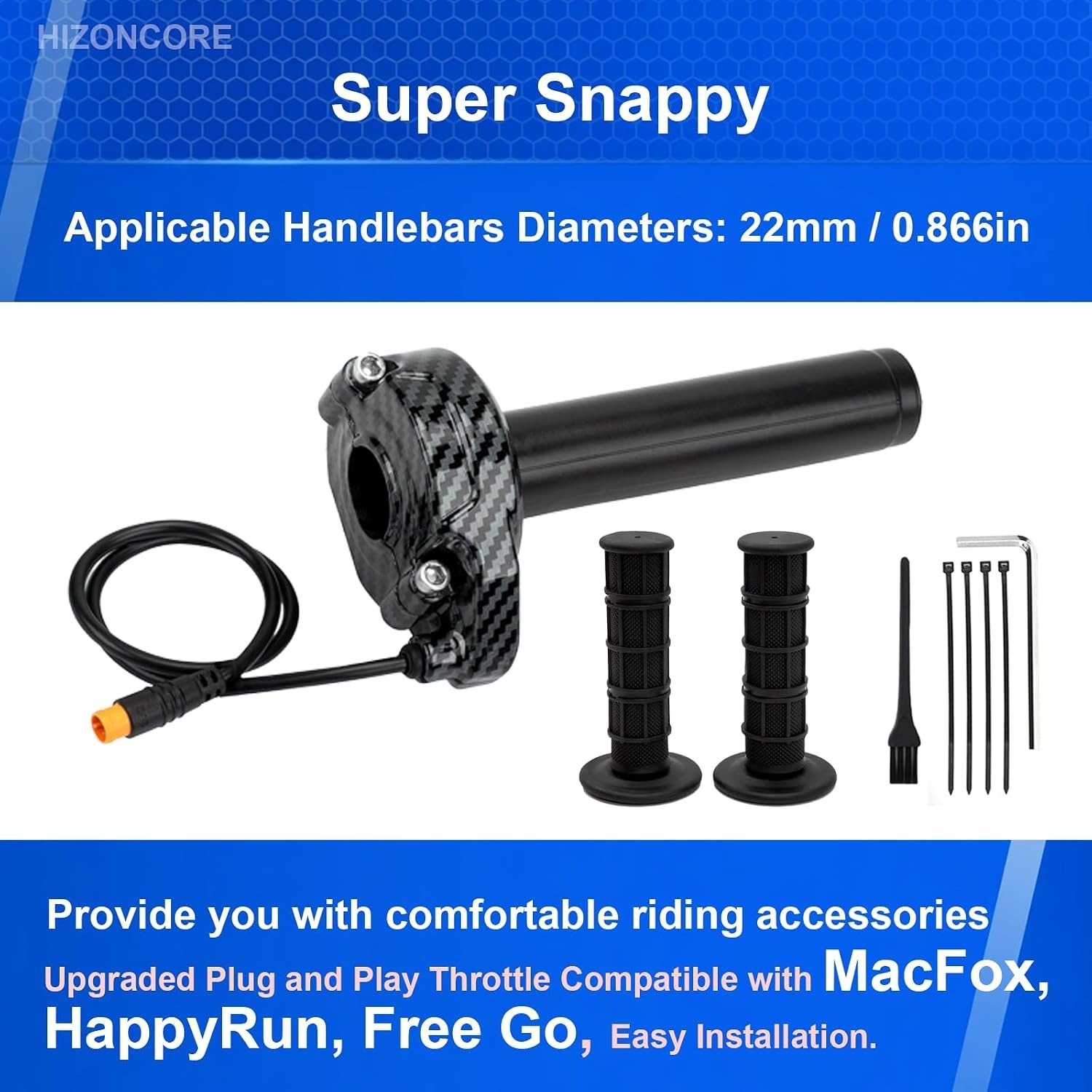 Ebike Full Twist Throttle for Macfox, 3 Pin Surron Style Throttle Grip Kit 12…