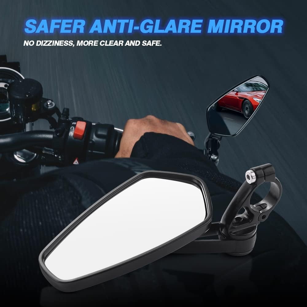 Motorcycle Mirrors – 7/8″ (22mm) Bar End Rear View Mirrors