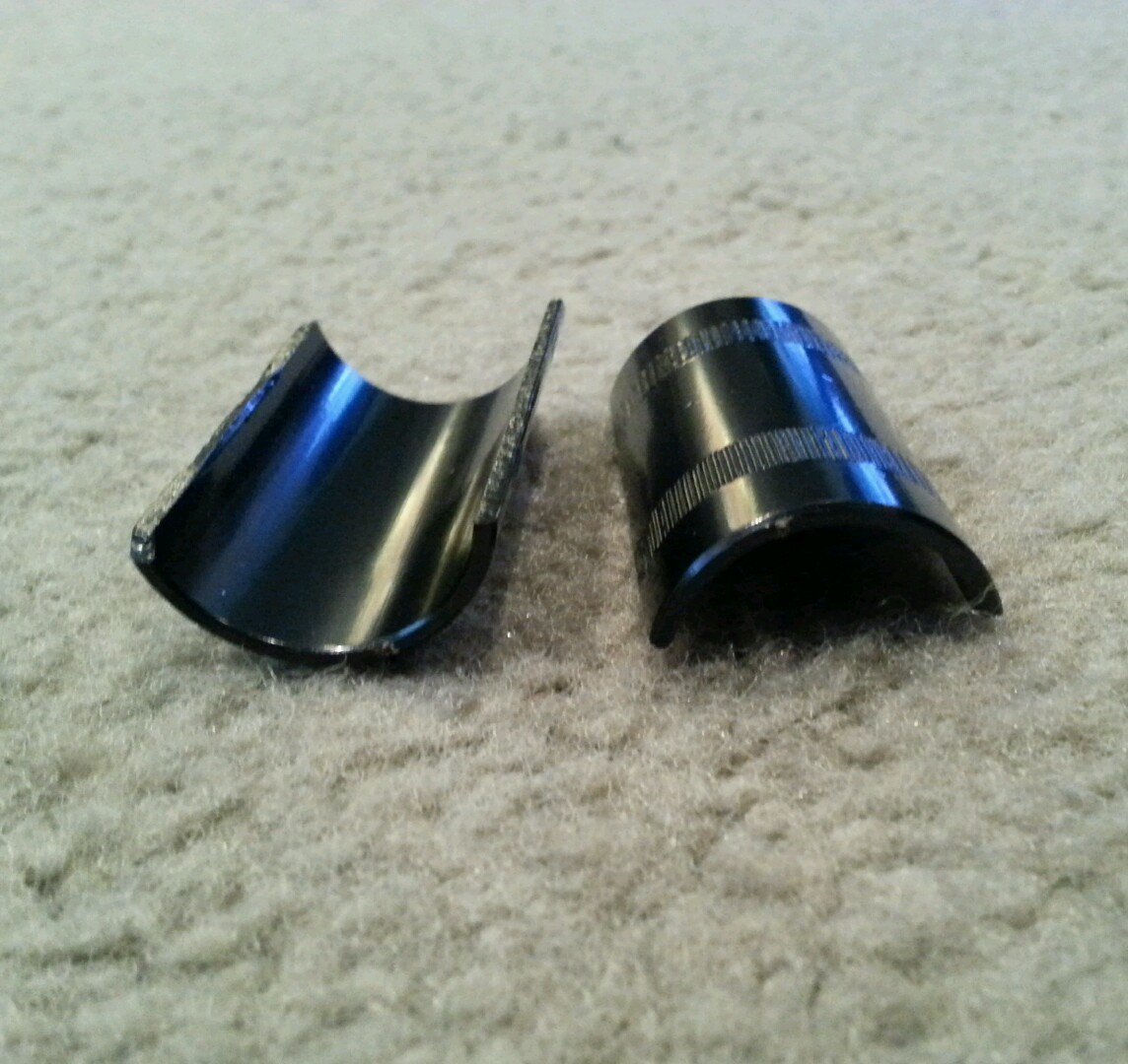 NEW HANDLE BAR SHIMS FOR BICYCLES, 22.2MM TO 25.4MM BLACK
