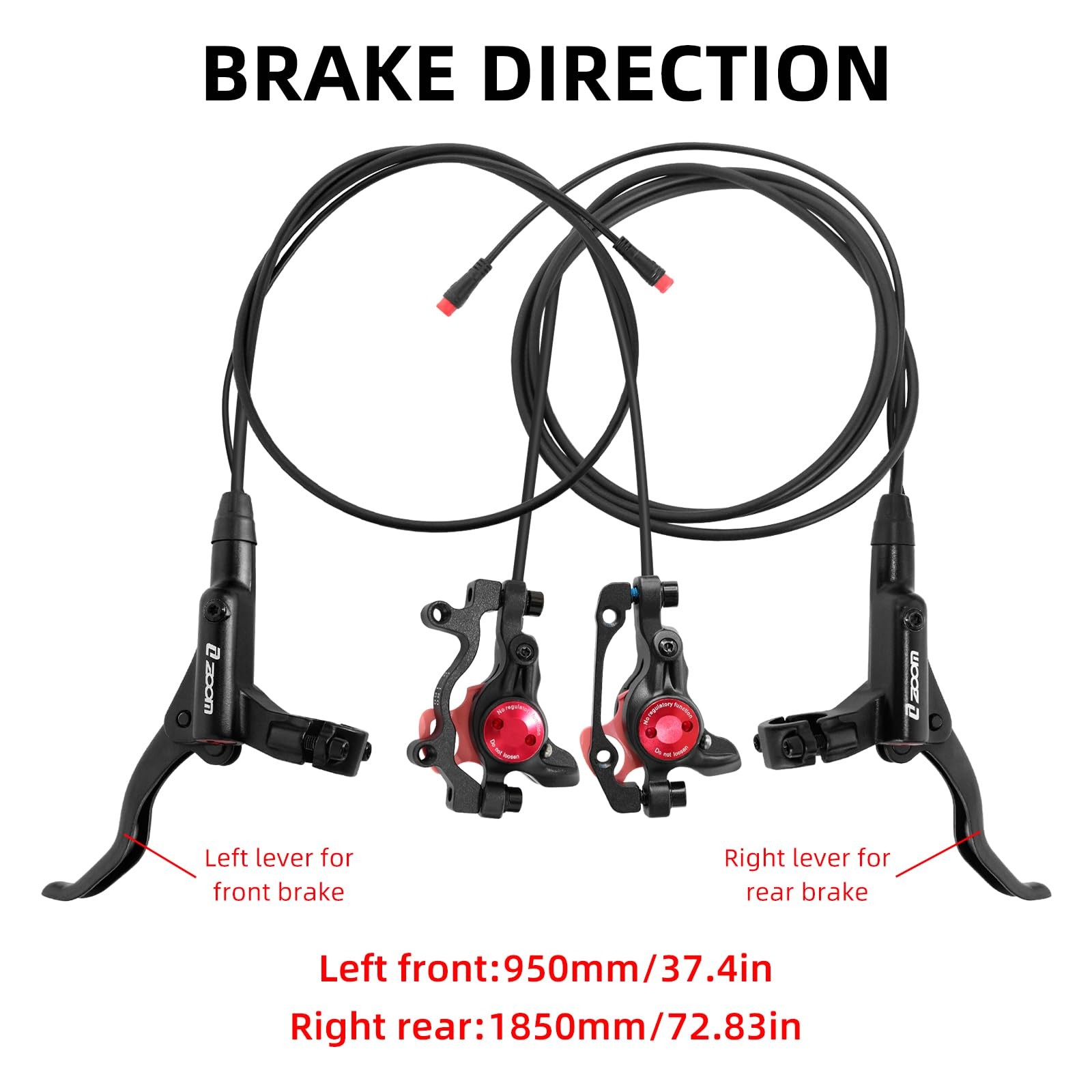 Z00M HB875E Ebike Hydraulic Disc Brake Set, Brakes+2*160mm Rotors