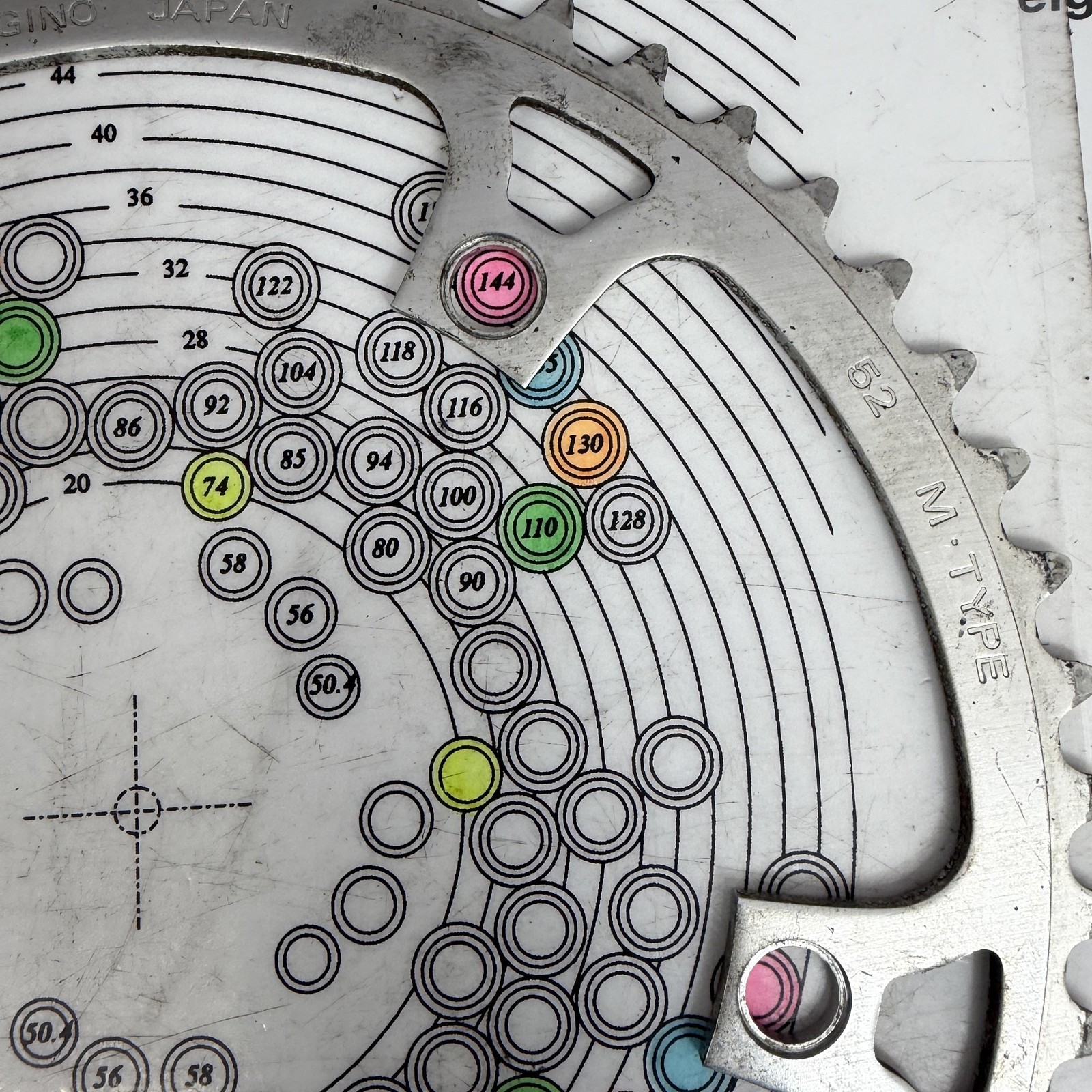 Vintage Sugino 52T Chainring 144 BCD 5-Bolt Road Bike Silver Japan 52 Tooth