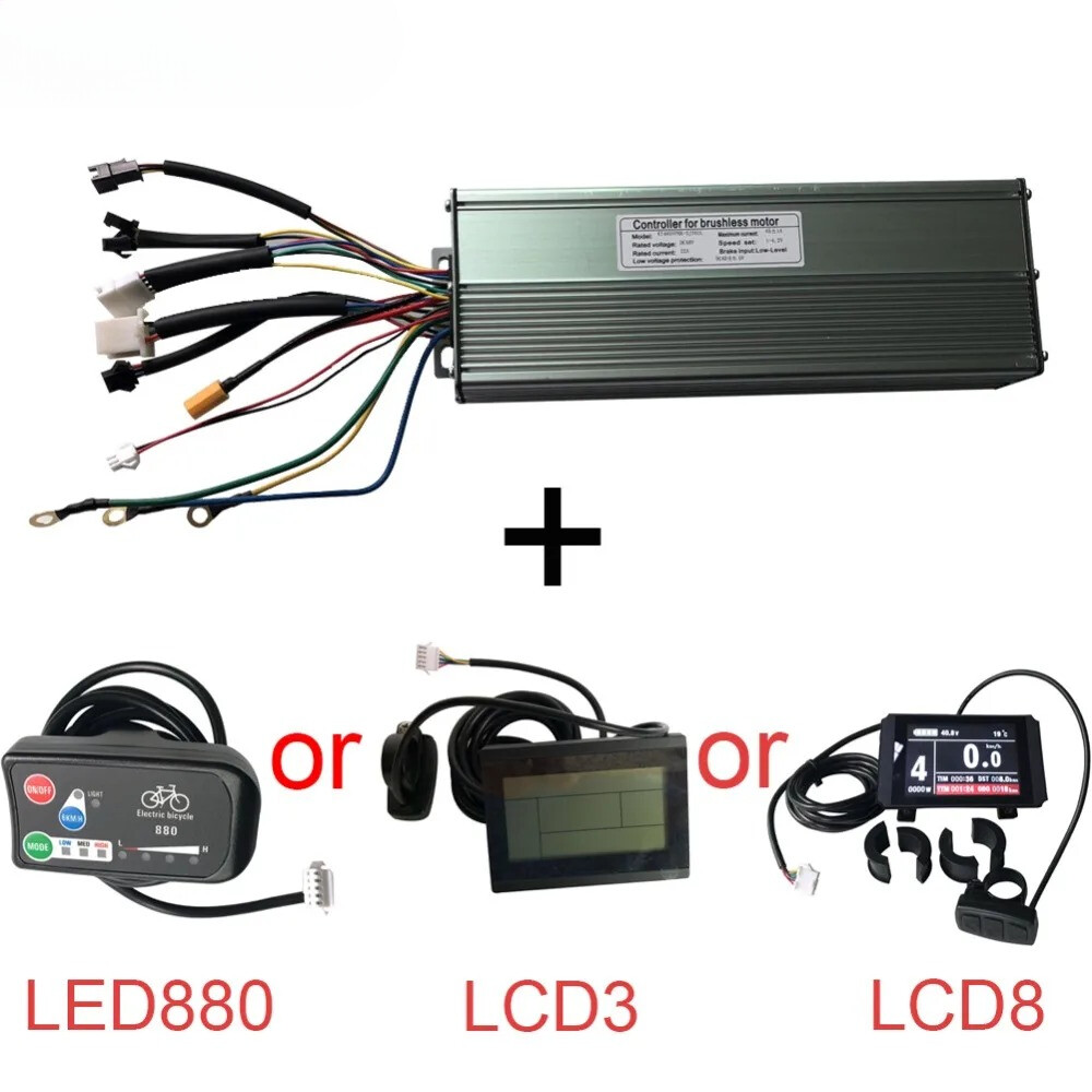 45A 48V 1500W 2000W Electric Bike DC Sine Wave Controller 18 Mosfet with Display