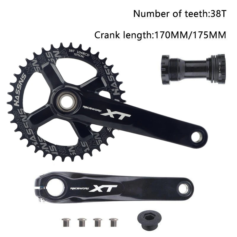 104 BCD MTB Bicycle Integrated Crank Crankset 2 Crowns Mountain Bike 32-42T