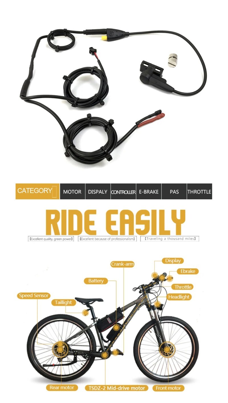 E-bike Double Interface Speed Sensor 6 Pin 27cm Cable For Mid Central Motor Kit