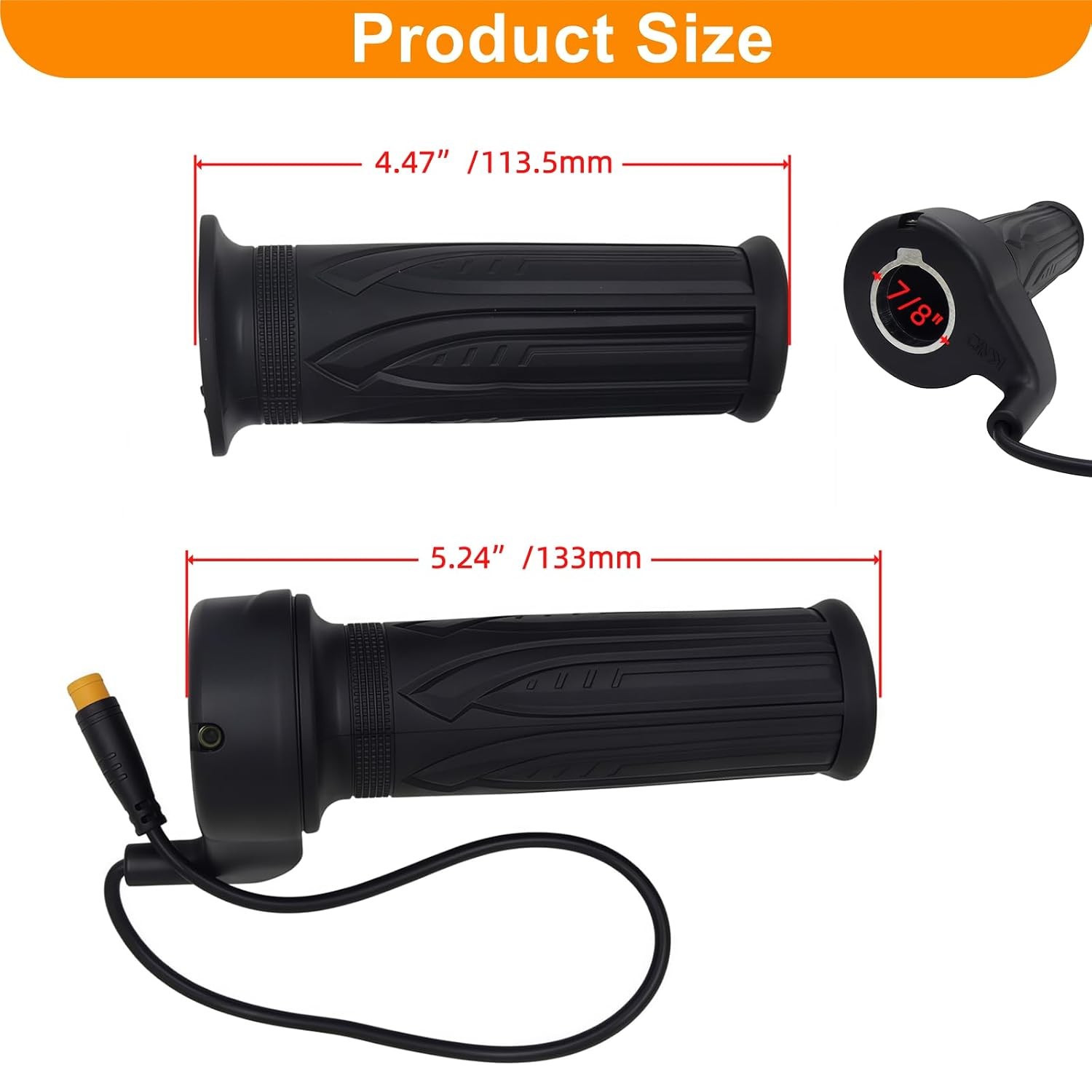 12V-72V Electric Bike Motor Full Twist Throttle Grip E Bike Scooter Motor 20X