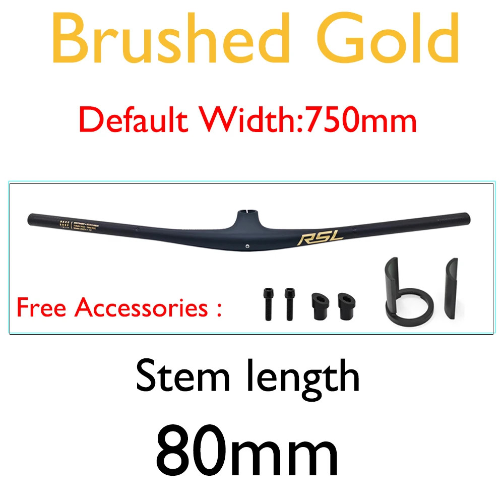13 ° Integrated Carbon Handlebar 70mm 80mm 90mm x 750mm Mountain Handlebar Stem