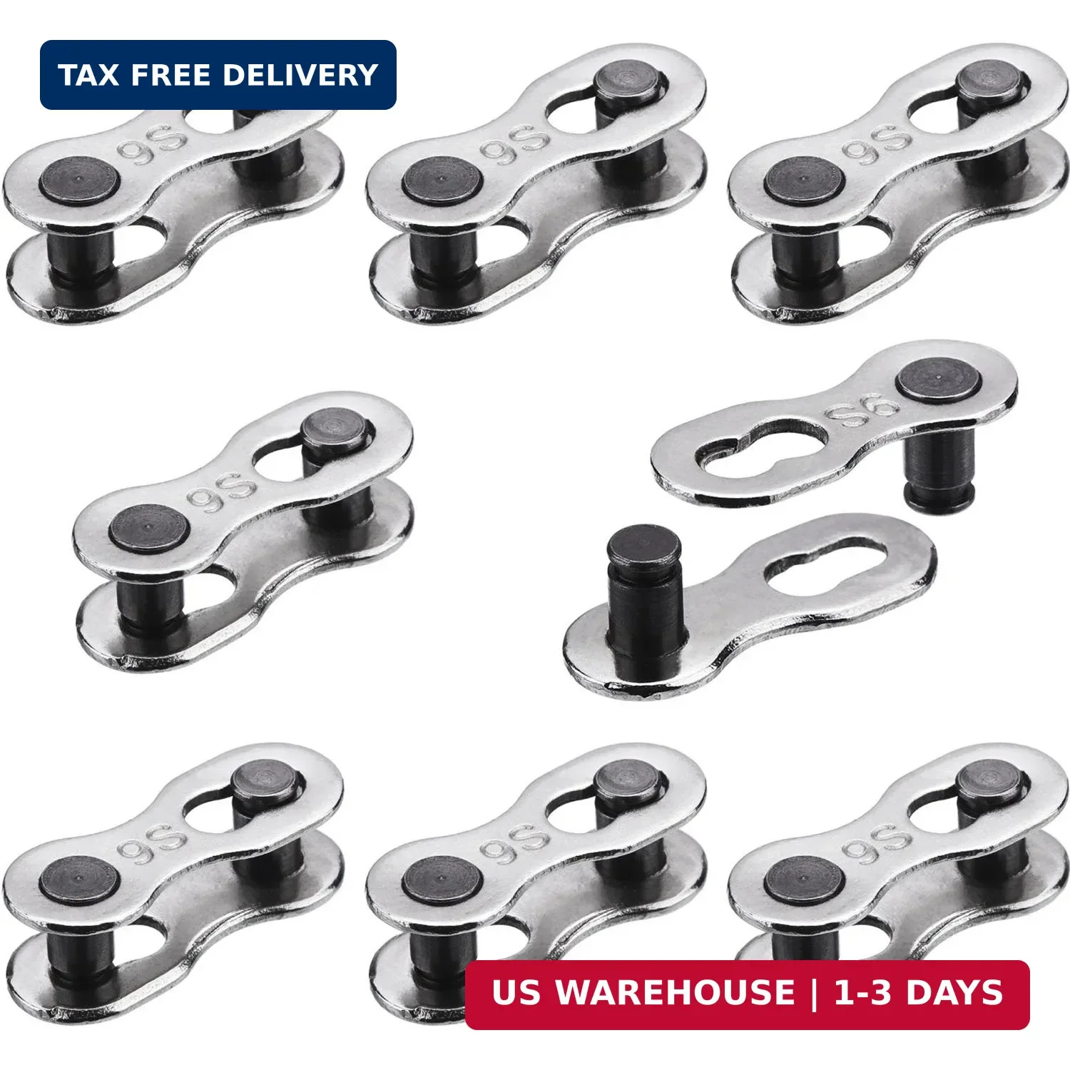 8 Pairs Bicycle Missing Link for 6, 7, 8, 9, 10 Speed Chain Master Link for Bicy