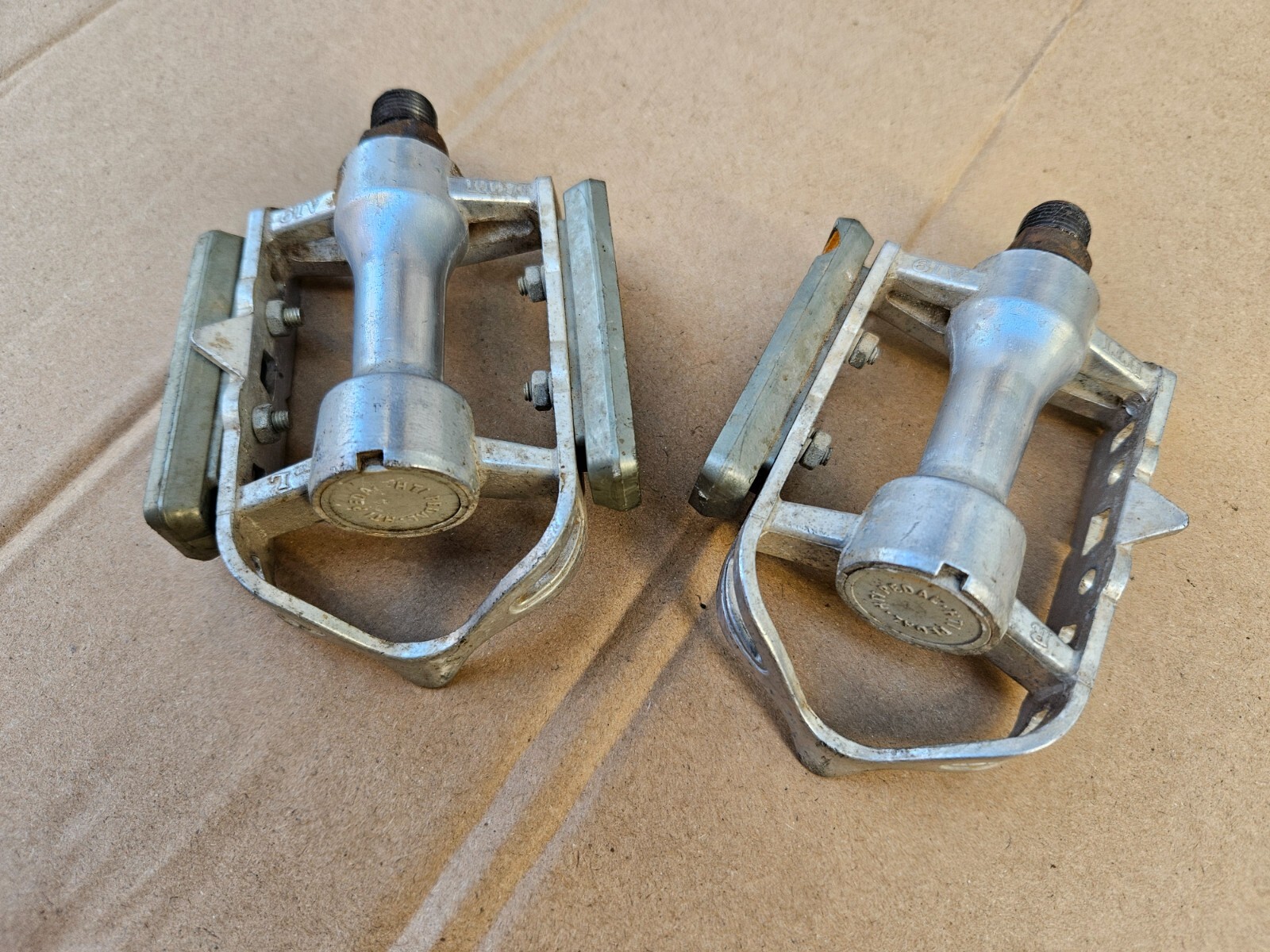 Vintage HTI A19 Road Bike Platform Pedals Bike 9/16″ Silver Aluminum