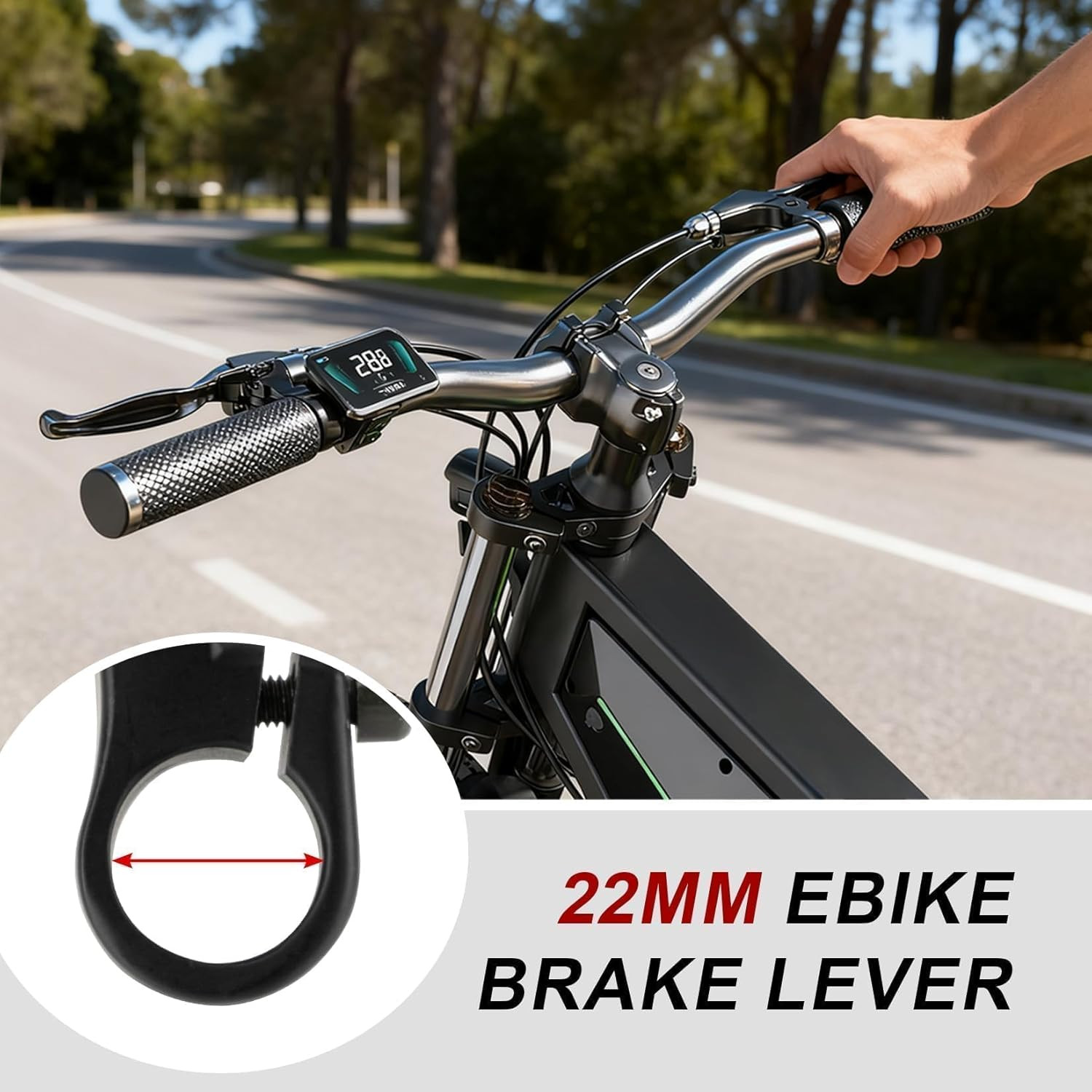 22MM Ebike Brake Lever Electric Bike Brake Handle 2 Wires Left and Right E-Bi…