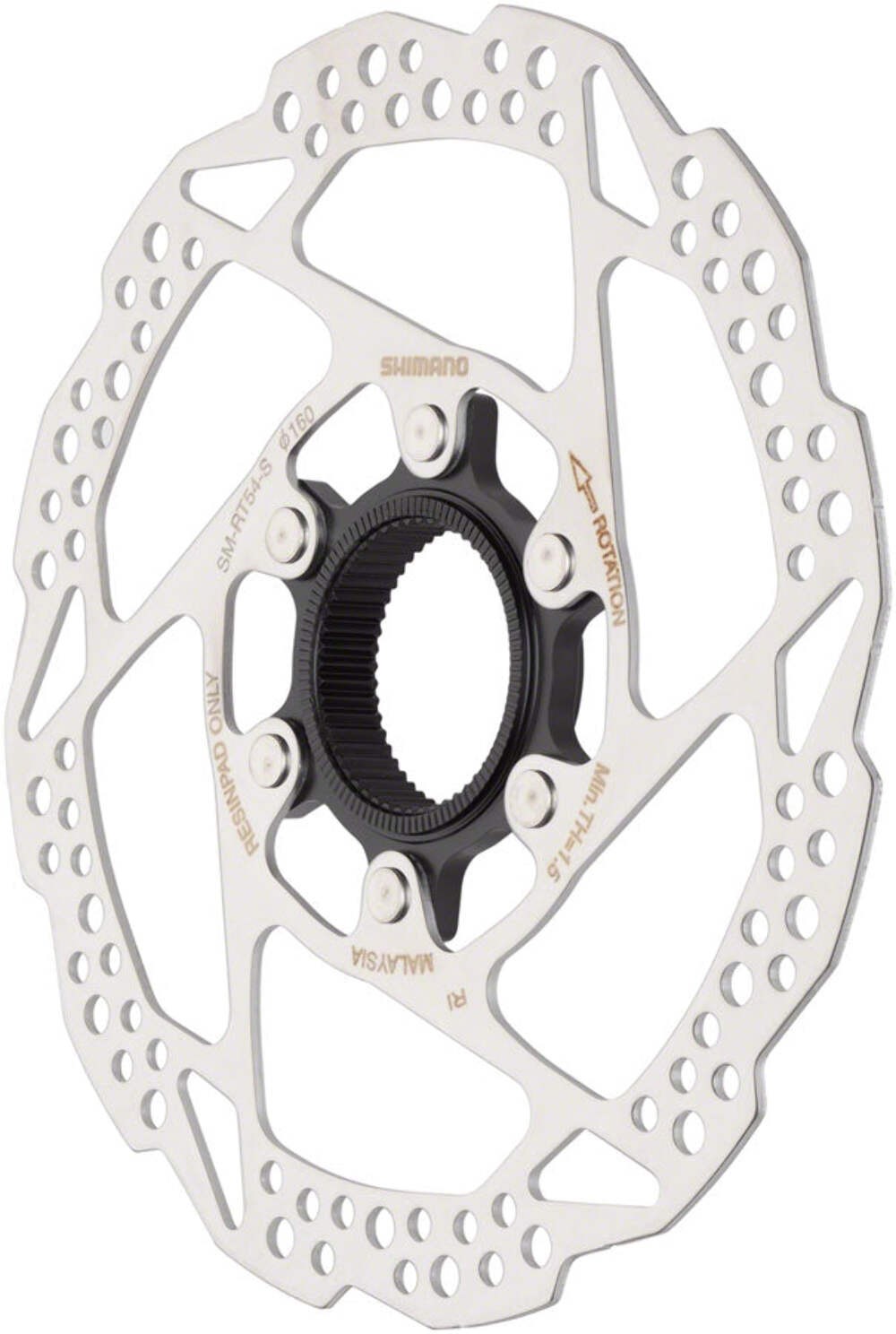 Shimano SM-RT54-SI Disc Brake Rotor – 160mm, Center Lock, For Resin Pads Only,