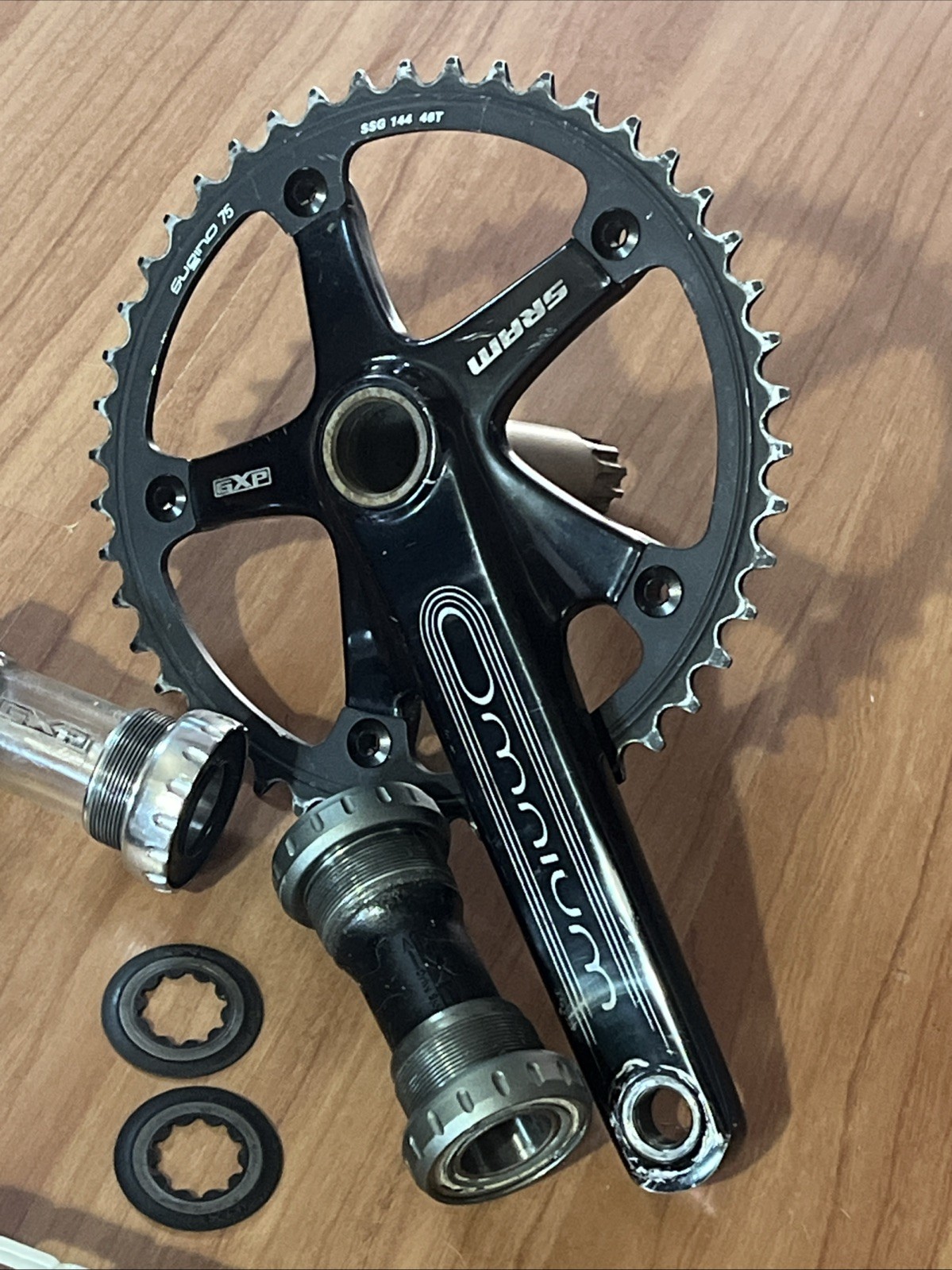 Sram Omnium Crankset Sugino 75 Ring 170mm Stainless 2 BB & All City Pedals 🔥