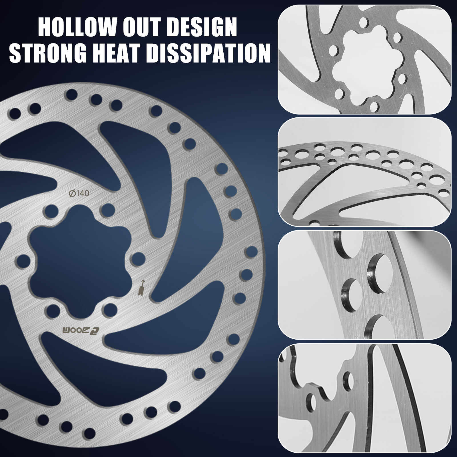 140/160/180/203mm MTB Bike Front Rear Disc Brake Rotor 6 Bolts for Shimano SRAM