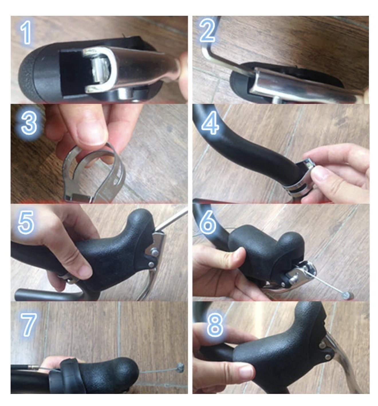 Bicycle Brake Levers Drop Bar Road Bike Hoods Set Black Silver Lightweight Pair