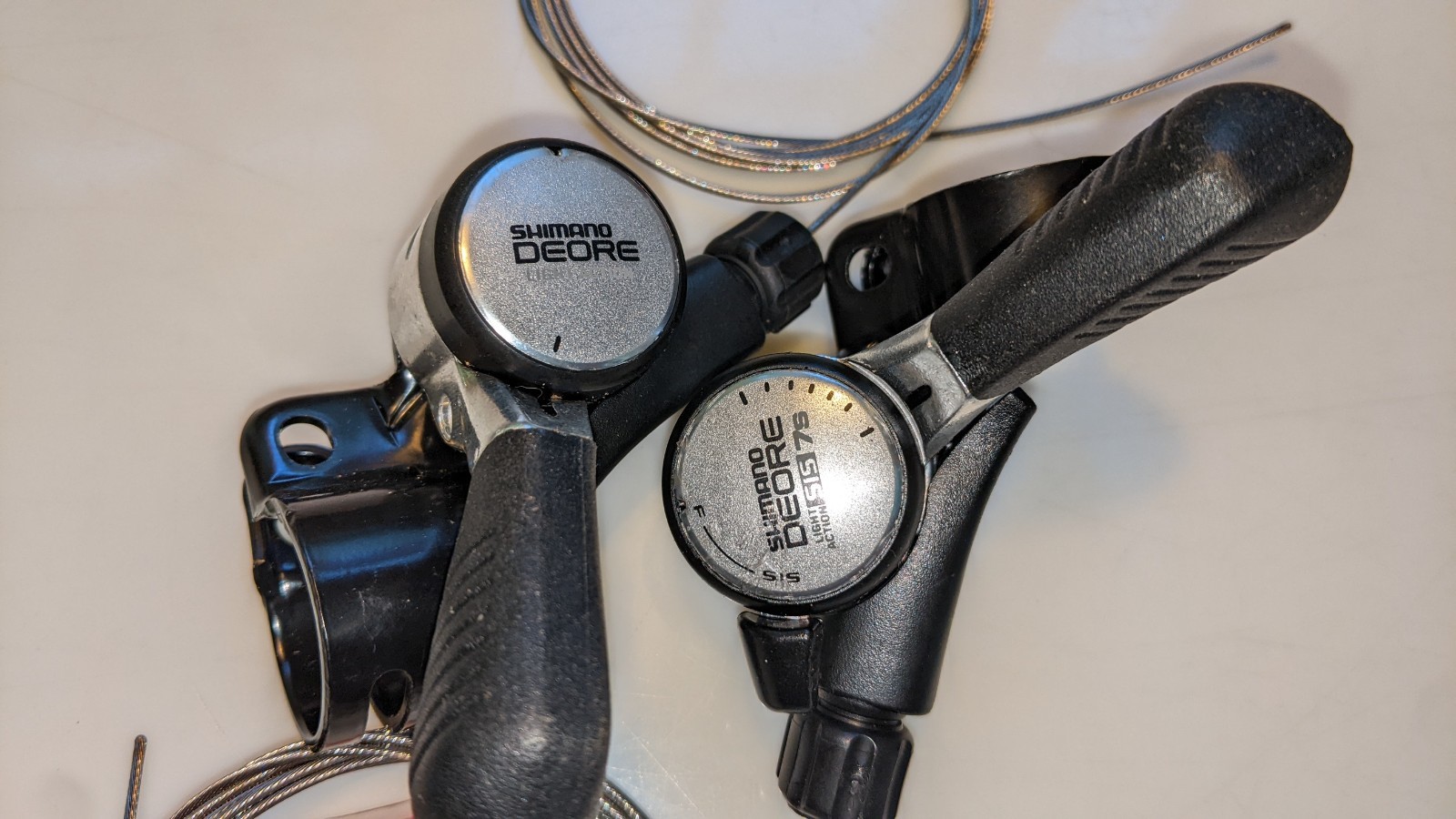 Vintage Shimano Deore SL-MT62 Thumb Shifter Set 3×7, New in package w/cables