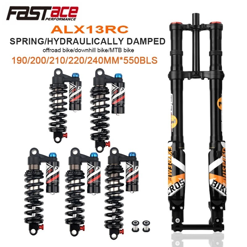 DH MTB Dirt Electric Bike Hydraulic Suspension Fork 26/27.5/29er Travel 200mm