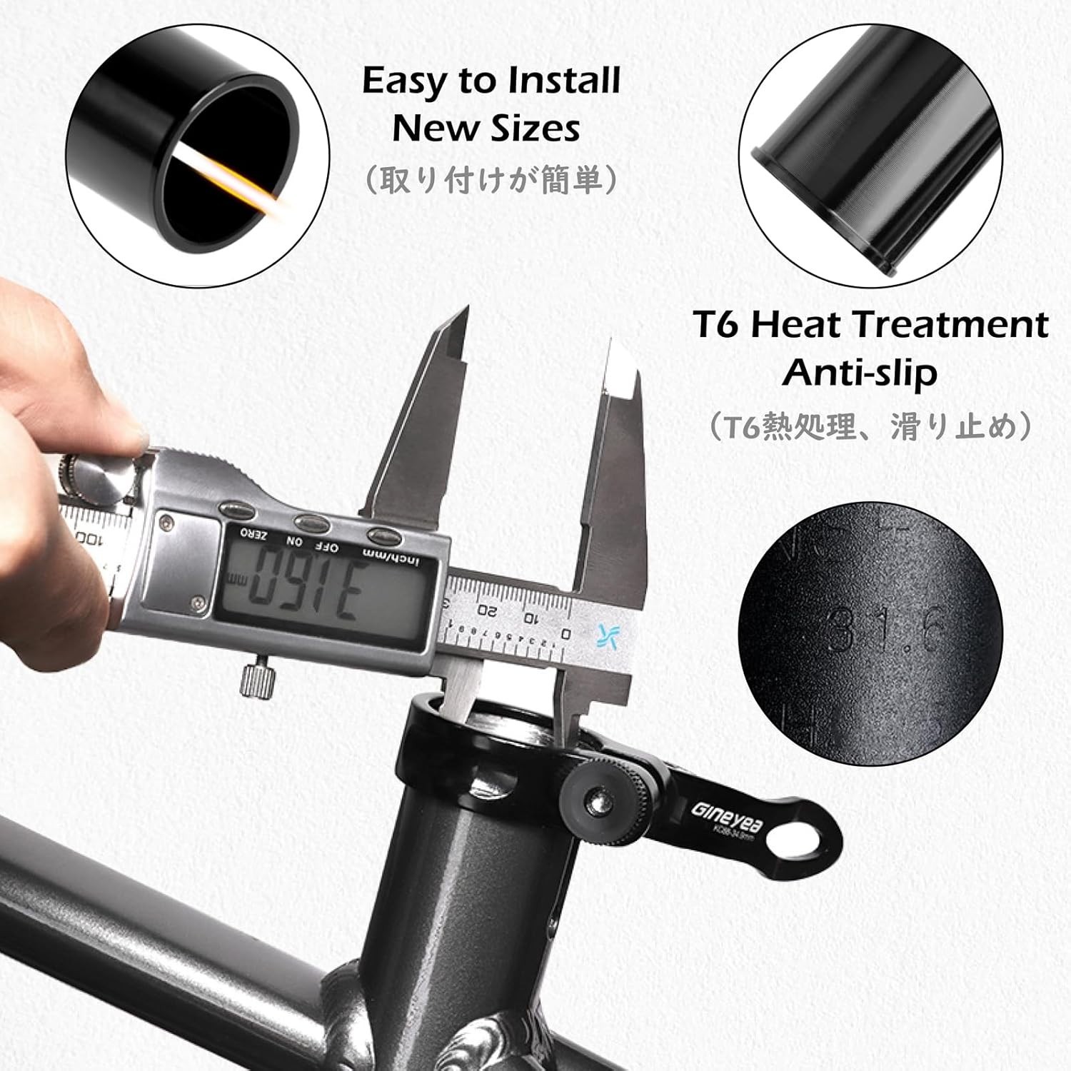 Bike Seat Post 25.4mm 27.2mm 28.6mm 30.4mm 30.8mm 31.6mm Aluminum 350mm Lengt…