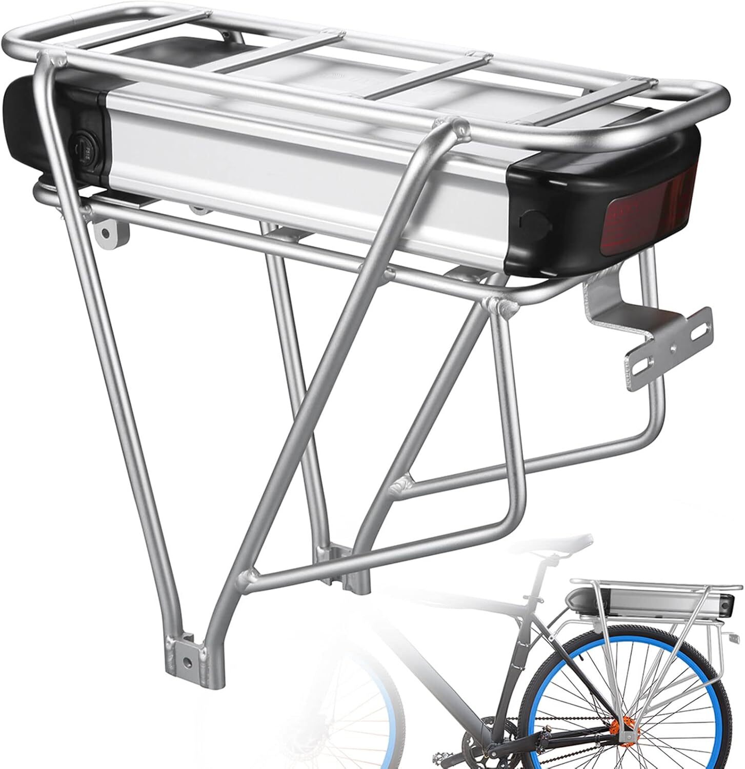 36V 20A Ebike Luggage Rack Lithium Battery Pack 800Wh Replacement Li-ion Battery