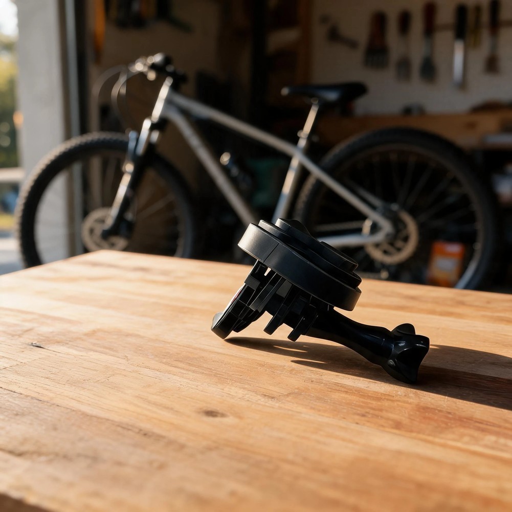 Lightweight Bike Computer Mount Adapter for Action Cam 50g Black Plastic