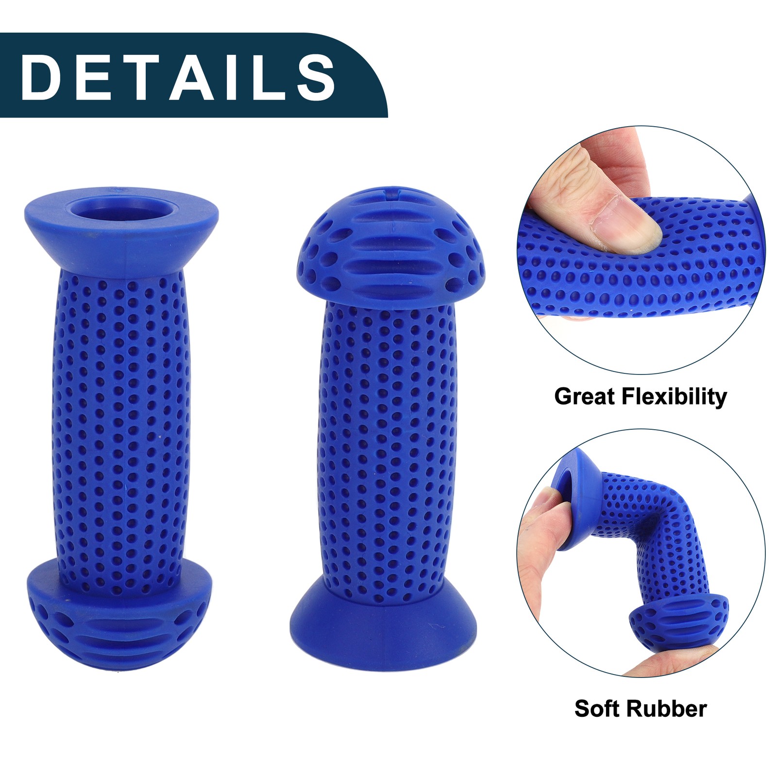 Child Bike Handlebar Grip Cover 100mm Soft MTB End Grips Protector Blue 1 Pair