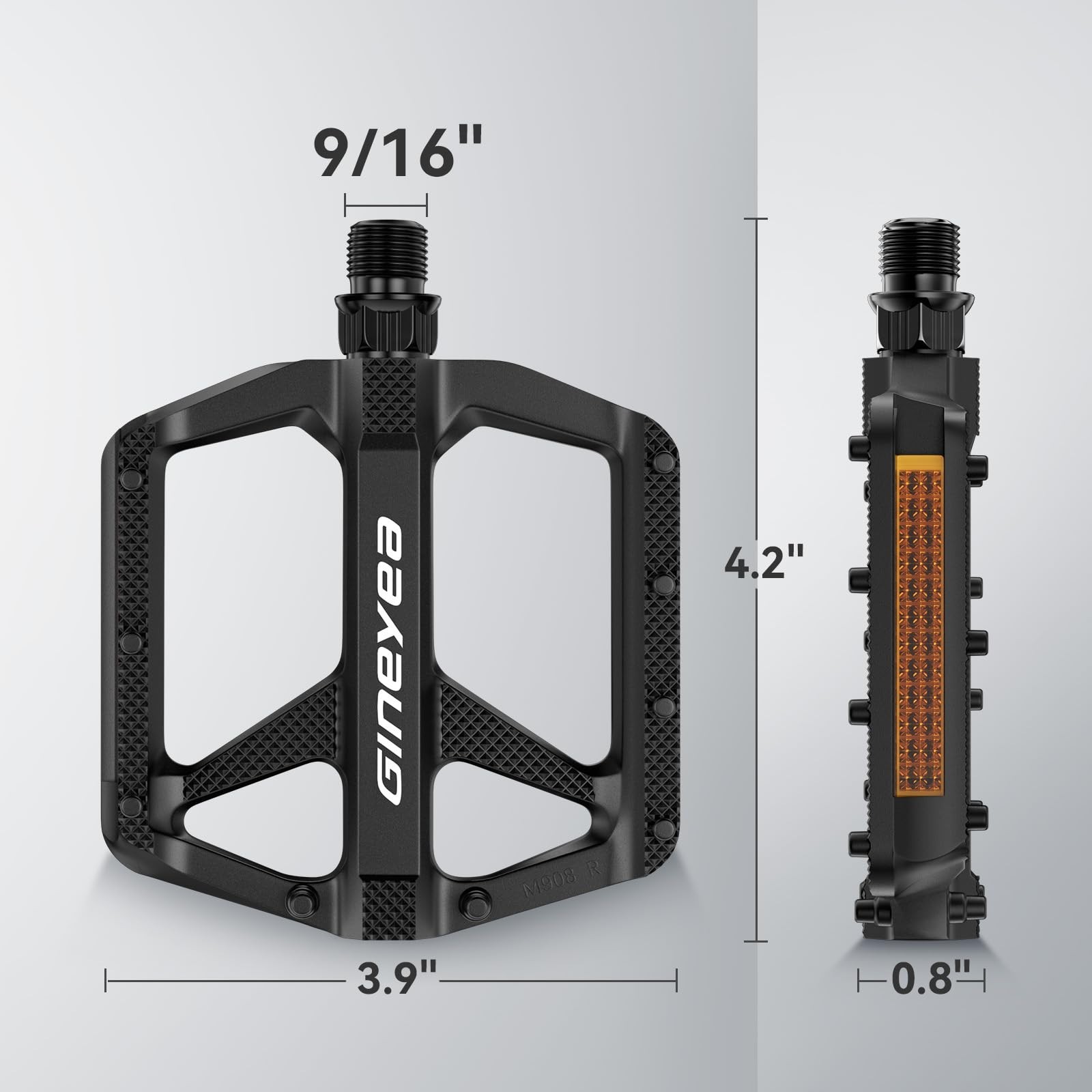 Universal Fit 9/16″ Bike Pedals – Non-Slip Lightweight Nylon, Wide Flat Platform