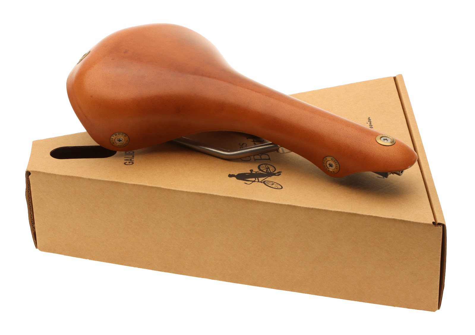 Gilles Berthoud Galibier Saddle Titanium Rail Hard Leather Cover Natural NEW NOS