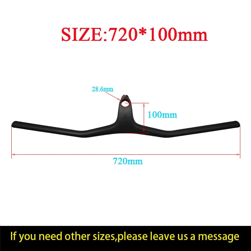 XC Mountain Bicycle Riser/Flat Handlebar Carbon Integrated Handlebar 660mm-780mm