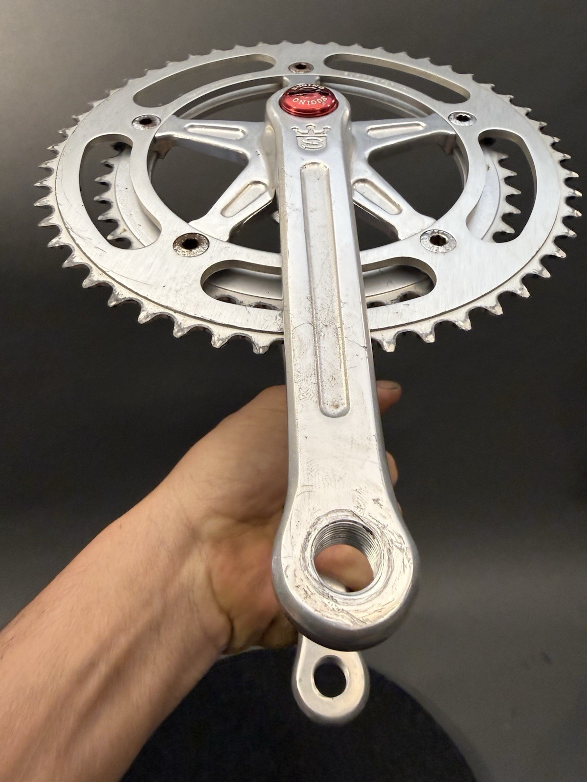 Sugino Mighty Competition Crankset Double Crank Bicycle W/Bottom Bracket. VTG