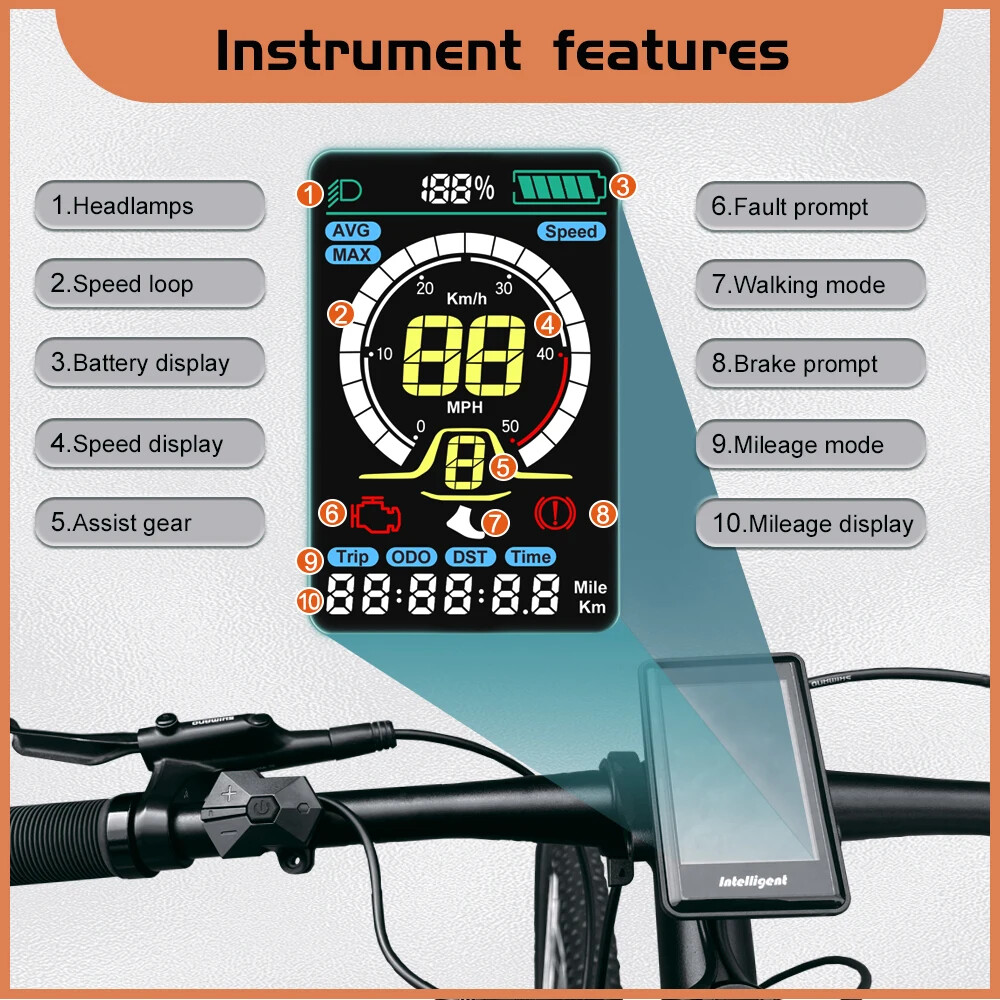 Electric Bike 810S Display for BBS M400 G330 M615 BBSHD Mid Drive Motor Kit