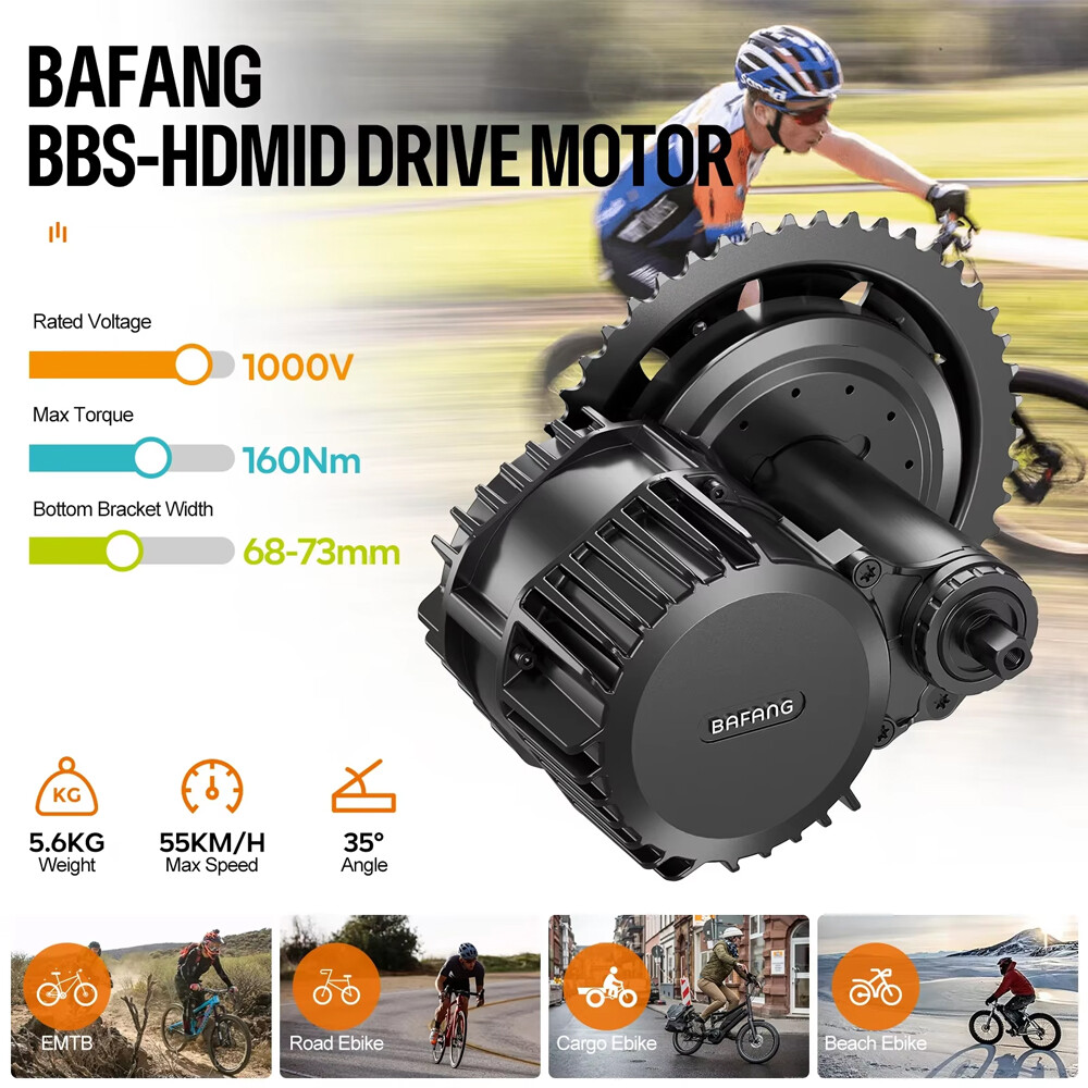 Bafang 52V1000W Electric Bicycle Conversion Kits BBSHD Mid Motor Kit 68-73mm US