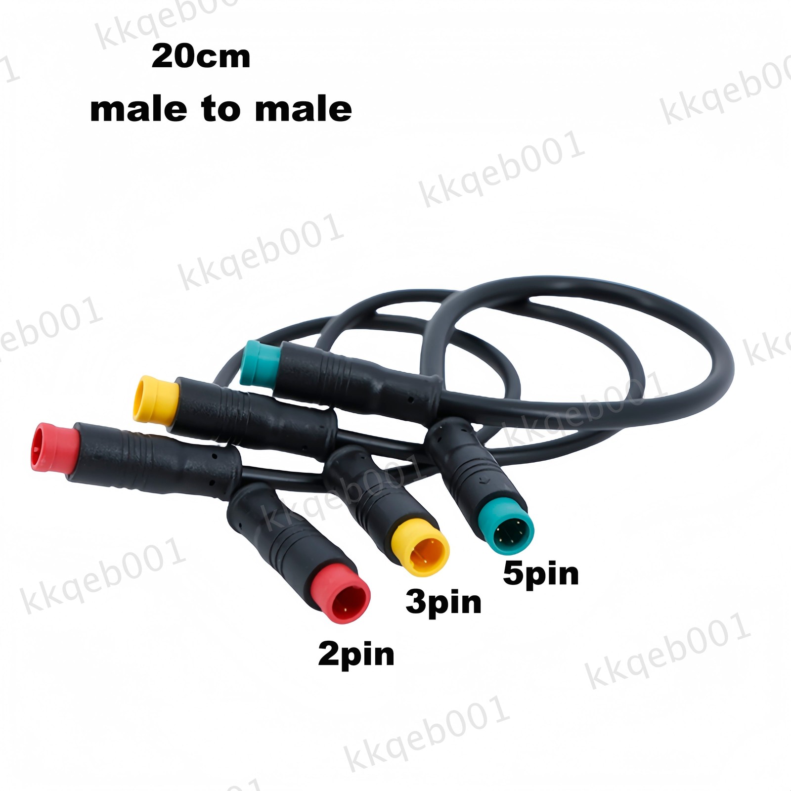 M8 2/3/5pin male to male female Ebike Cable Electric Bicycle Waterproof 1m wire
