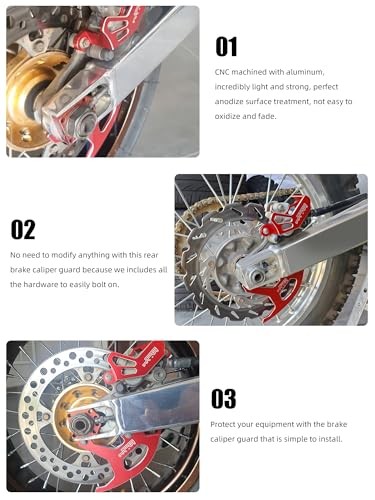 Dirt Bike Brake Disc Caliper Guard CNC for CRF250R 04-25/CRF250X 04 Red