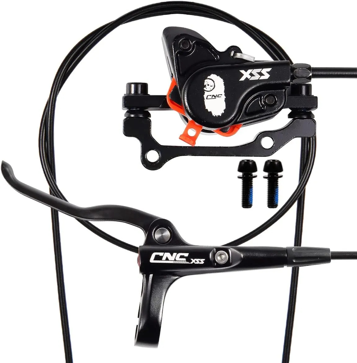 MTB Hydraulic Disc Brake Set Front 800mm Rear 1450mm Mountain Bike Red Parts New