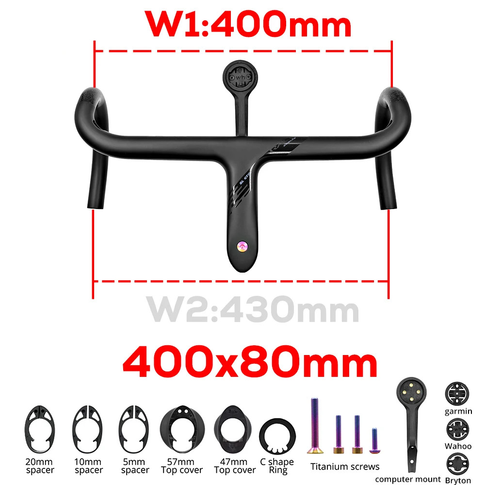 -10 Degree Carbon Road Bike Cockpit Internal Cable Integrated Bicycle Handlebar
