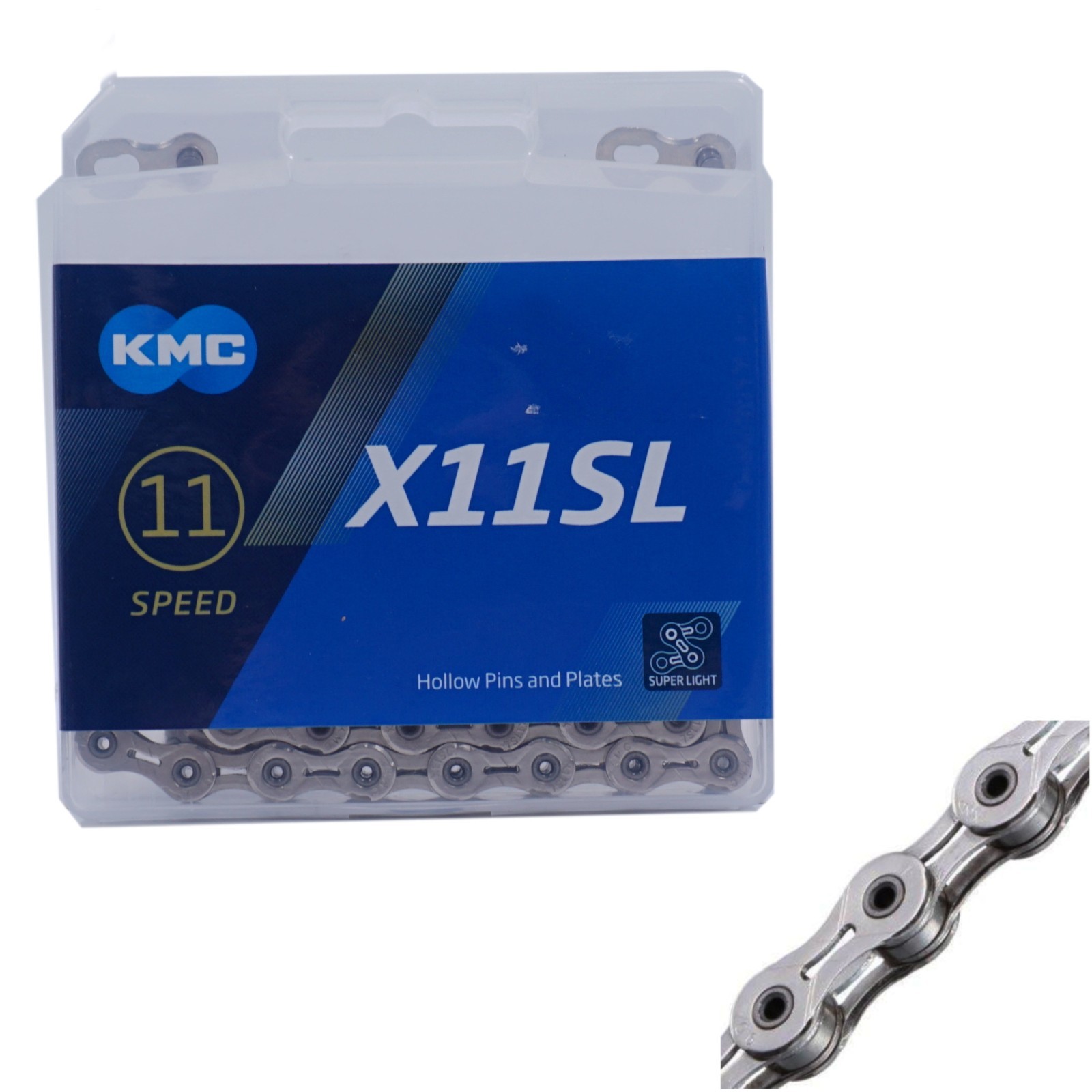 KMC X11SL 11 Speed Silver Chain Lightest Chain 239g Hollow Pins/Plates