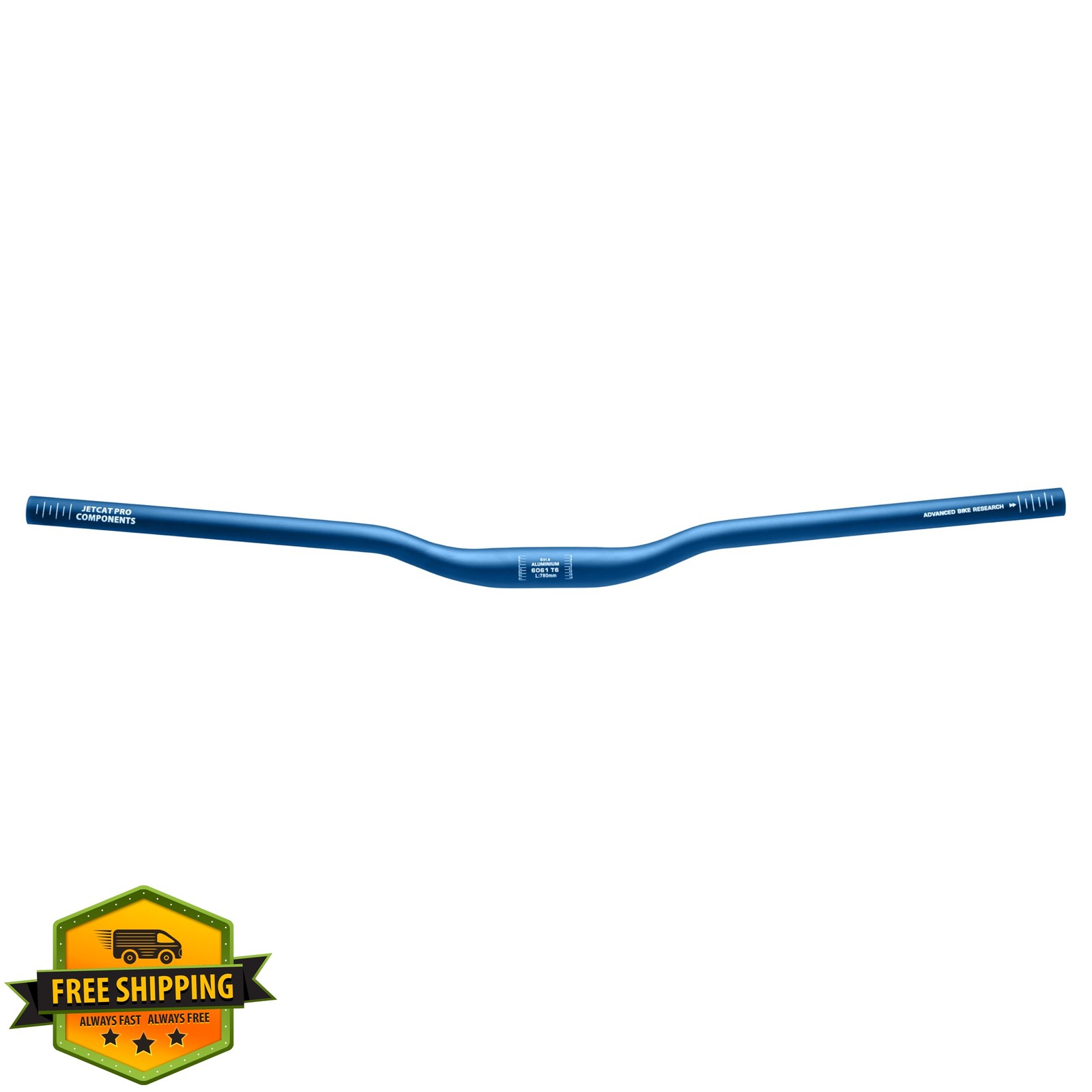 JETCAT MTB Handlebars Blue 35mm rise 780mm width